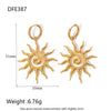 Wholesale Geometric Stainless Steel 18K Gold Electroplated Jewelry Set For Women Pendant Necklace Choker Earrings