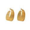 Wholesale Geometric Stainless Steel 16K Gold Electroplated Oval Ear Buckle Earrings For Women