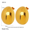 Wholesale Geometric Stainless Steel 16K Gold Electroplated Oval Ear Buckle Earrings For Women