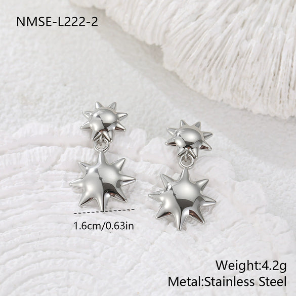 Wholesale Geometric Stainless Steel 18K Gold Electroplated Women's Earrings
