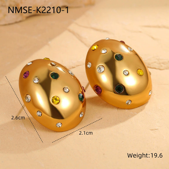 Wholesale Geometric Stainless Steel 18K Gold Electroplated Women's Earrings