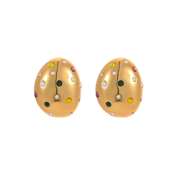 Wholesale Geometric Stainless Steel 18K Gold Electroplated Women's Earrings