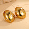 Wholesale Geometric Stainless Steel 18K Gold Electroplated Women's Earrings