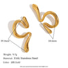 Wholesale Geometric Stainless Steel 18K Gold Plated Asymmetrical Liquid Curved Ear Clip Earrings For Women