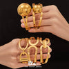 Wholesale Geometric Stainless Steel 18K Gold Plated Bracelet Set With Large Round Beads And Exaggerated Unique Design