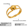 Wholesale Geometric Stainless Steel 18K Gold Plated Bracelet Set With Large Round Beads And Exaggerated Unique Design