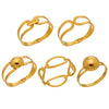 Wholesale Geometric Stainless Steel 18K Gold Plated Bracelet Set With Large Round Beads And Exaggerated Unique Design