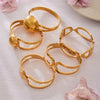 Wholesale Geometric Stainless Steel 18K Gold Plated Bracelet Set With Large Round Beads And Exaggerated Unique Design