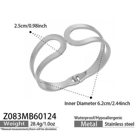 Wholesale Geometric Stainless Steel 18K Gold Plated Bracelet Set With Large Round Beads And Exaggerated Unique Design