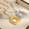 Wholesale Geometric Stainless Steel 18K Gold Plated Braided Rope Square Cut Out Pendant Necklace For Women