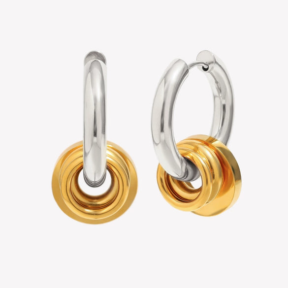 Wholesale Geometric Stainless Steel 18K Gold Plated Casual Earrings For Women