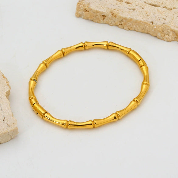 Wholesale Geometric Stainless Steel 18K Gold Plated Clasp Bracelet For Women