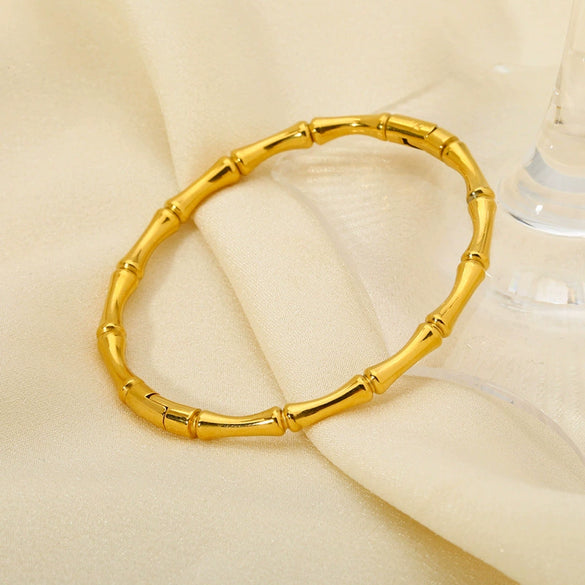 Wholesale Geometric Stainless Steel 18K Gold Plated Clasp Bracelet For Women