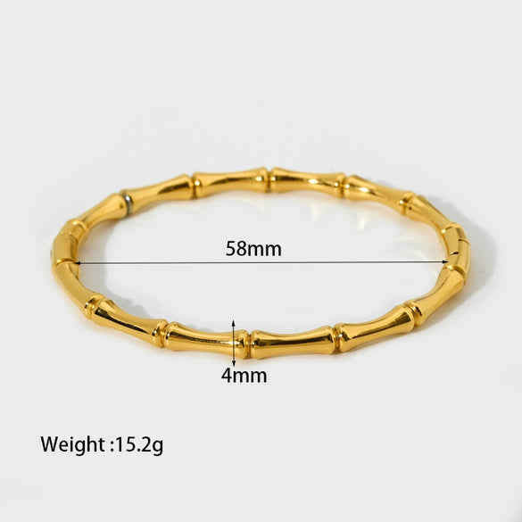 Wholesale Geometric Stainless Steel 18K Gold Plated Clasp Bracelet For Women