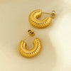 Wholesale Geometric Stainless Steel 18K Gold Plated Cshaped Earrings For Women