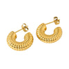 Wholesale Geometric Stainless Steel 18K Gold Plated Cshaped Earrings For Women