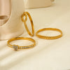 Wholesale Geometric Stainless Steel 18K Gold Plated Diamond Love Bracelet For Women