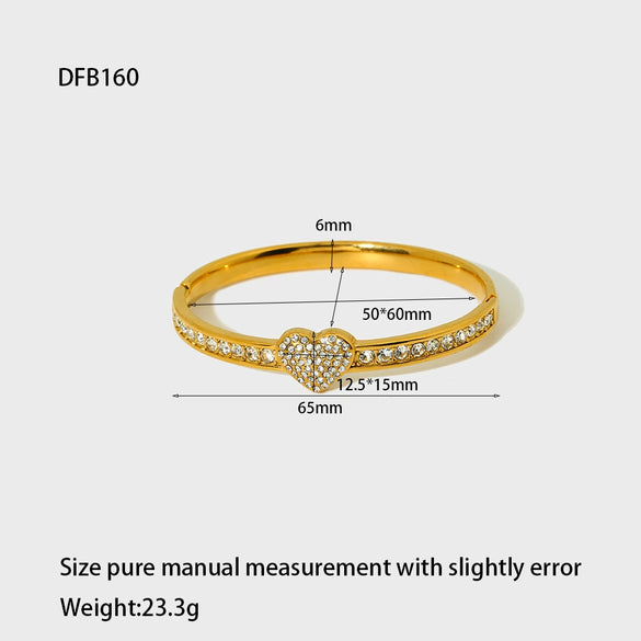 Wholesale Geometric Stainless Steel 18K Gold Plated Diamond Love Bracelet For Women