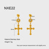 Wholesale Geometric Stainless Steel 18K Gold Plated Diamondencrusted Cross Pendant Earrings For Women