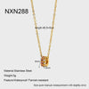 Wholesale Geometric Stainless Steel 18K Gold Plated Doublering Flower Pendant Oshaped Chain Necklace For Women