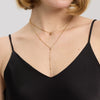 Wholesale Geometric Stainless Steel 18K Gold Plated Doublering Flower Pendant Oshaped Chain Necklace For Women