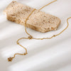 Wholesale Geometric Stainless Steel 18K Gold Plated Doublering Flower Pendant Oshaped Chain Necklace For Women