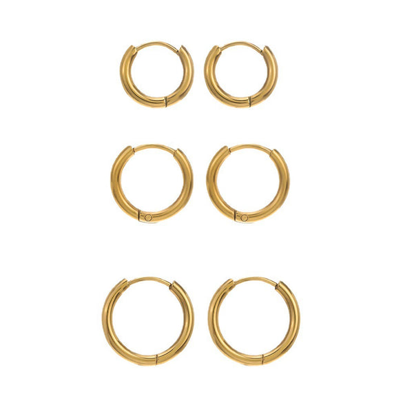 Wholesale Geometric Stainless Steel 18K Gold Plated Earrings For Women