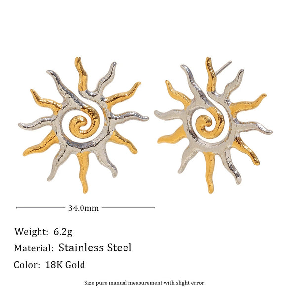 Wholesale Geometric Stainless Steel 18K Gold Plated Earrings For Women
