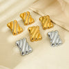 Wholesale Geometric Stainless Steel 18K Gold Plated Earrings For Women