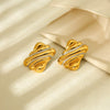 Wholesale Geometric Stainless Steel 18K Gold Plated Earrings For Women