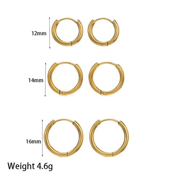 Wholesale Geometric Stainless Steel 18K Gold Plated Earrings For Women