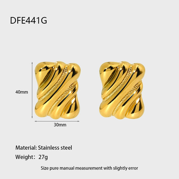 Wholesale Geometric Stainless Steel 18K Gold Plated Earrings For Women