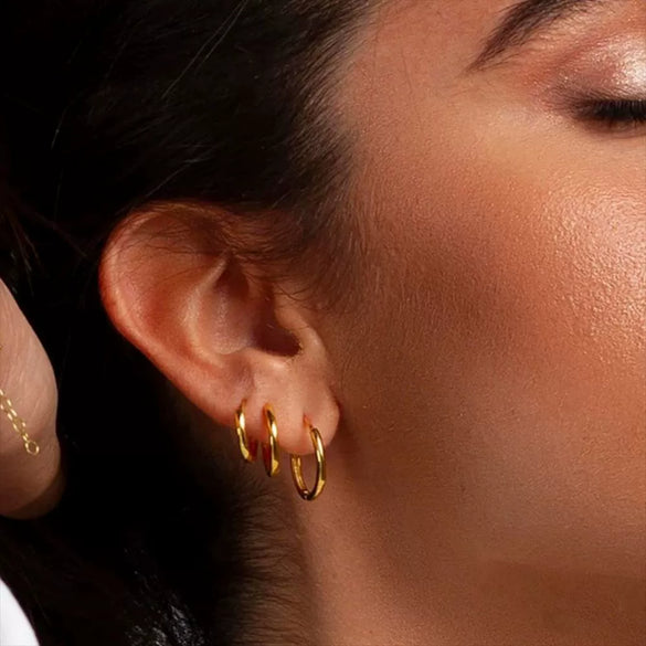 Wholesale Geometric Stainless Steel 18K Gold Plated Earrings For Women