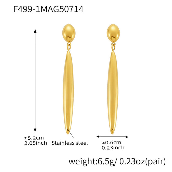 Wholesale Geometric 316L Stainless Steel 18K Gold Plated Electroplated Fashion Earrings For Women