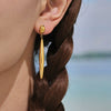 Wholesale Geometric 316L Stainless Steel 18K Gold Plated Electroplated Fashion Earrings For Women