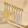 Wholesale Geometric 316L Stainless Steel 18K Gold Plated Electroplated Fashion Earrings For Women