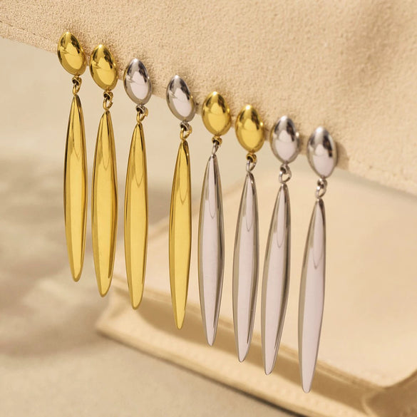 Wholesale Geometric 316L Stainless Steel 18K Gold Plated Electroplated Fashion Earrings For Women