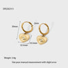 Wholesale Geometric Stainless Steel 14K Gold Plated Eye And Moon Pendant Hoop Earrings For Women