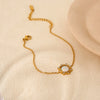 Wholesale Geometric Stainless Steel 18K Gold Plated Gemstone Sun Pendant Bracelet Light Luxury Jewelry For Women And Unisex