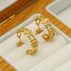 Wholesale Geometric Stainless Steel 18K Gold Plated Hollow Earrings For Women
