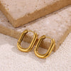 Wholesale Geometric Stainless Steel 18K Gold Plated Hollow Oval Ring Circle Earrings For Men And Women