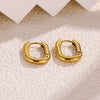 Wholesale Geometric Stainless Steel 18K Gold Plated Hollow Oval Ring Circle Earrings For Men And Women