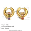Wholesale Geometric Stainless Steel 18K Gold Plated Hoop Earrings For Women Light Luxury Style