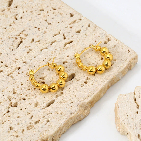 Wholesale Geometric Stainless Steel 18K Gold Plated Ins Style Earrings For Women