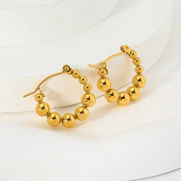Wholesale Geometric Stainless Steel 18K Gold Plated Ins Style Earrings For Women