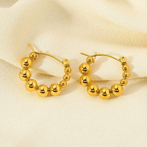 Wholesale Geometric Stainless Steel 18K Gold Plated Ins Style Earrings For Women