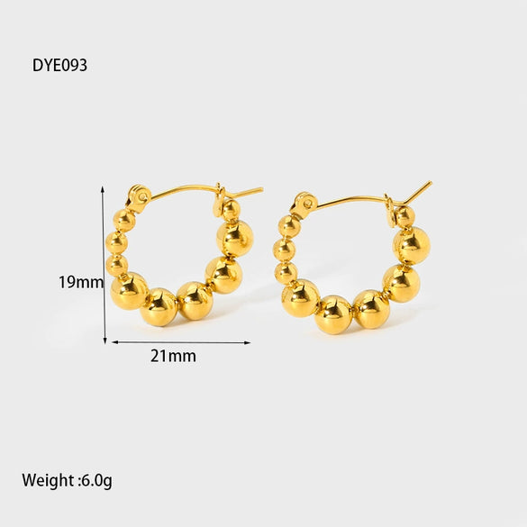 Wholesale Geometric Stainless Steel 18K Gold Plated Ins Style Earrings For Women