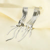 Wholesale Geometric Stainless Steel 18K Gold Plated Long Blade Chain Tassel Earrings For Women