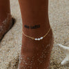 Wholesale Geometric Stainless Steel 18K Gold Plated Natural Freshwater Pearl Anklet Stylish And Quiet Design Minimalist Style