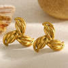 Wholesale Geometric Stainless Steel 18K Gold Plated Niche Style Earrings For Women